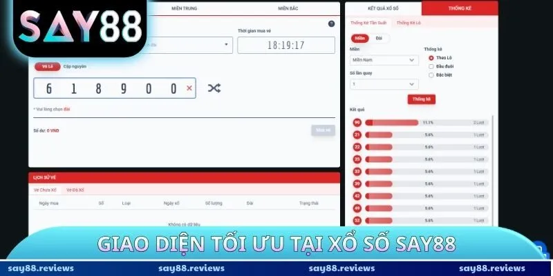 Giao diện tối ưu tại Xổ Số Say88