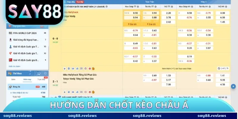Hướng dẫn chốt kèo châu Á